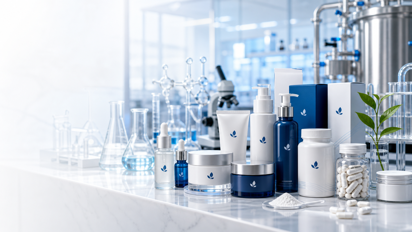 Gamme premium de cosmétiques et compléments alimentaires en marque privée